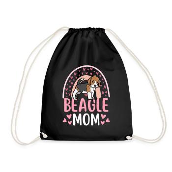 Beagle Mama Hund süßer Beagle kawaii - Turnbeutel - Schwarz - Vorne
