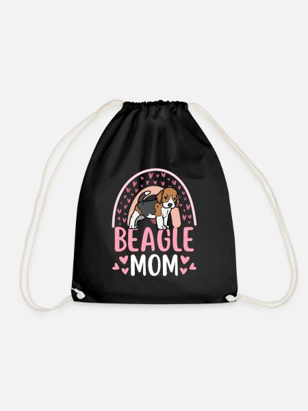 Beagle Mama Hund süßer Beagle kawaii - Turnbeutel - Schwarz