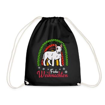 Süßer Bullterrier Liebhaber Kawaii Weihnachten - Turnbeutel - Schwarz - Vorne