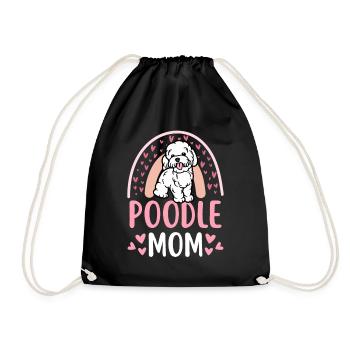 Pudel Mama Liebhaber Kawaii - Turnbeutel - Schwarz - Vorne