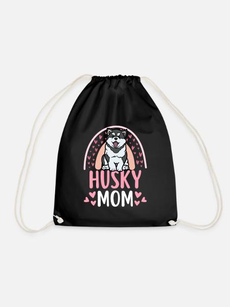 Süßer Husky Mama Mom Liebhaber Kawaii - Turnbeutel - Schwarz