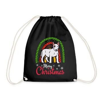 Süßer Bullterrier Liebhaber Kawaii Weihnachten - Turnbeutel - Schwarz - Vorne