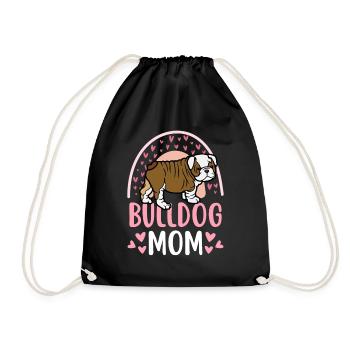 Cute English Bulldog Lovers Kawaii - Drawstring Bag - black - Front