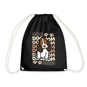 Sweet Basset Hound Puppy Lover Kawaii - Drawstring Bag - black - Front