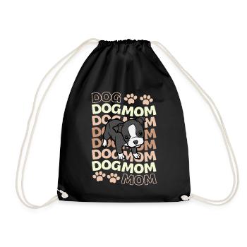 Cute Boston Terrier Puppy Kawaii - Drawstring Bag - black - Front
