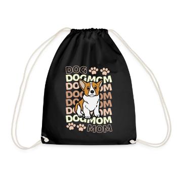 Sweet Welsh Corgi puppy lover kawaii - Drawstring Bag - black - Front
