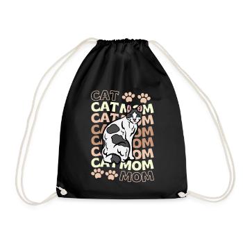 Mignon chat japonais Bobtail Mama - Sac de sport léger - noir - Devant