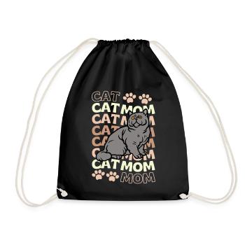 Mignon British Shorthair Cat Cat Mama - Sac de sport léger - noir - Devant