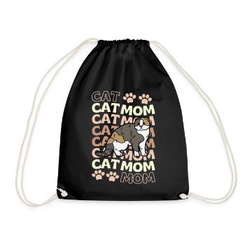 Cute Scottish Fold Cat Mama Scottish Folding Ear - Drawstring Bag - black - Front