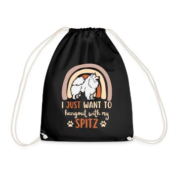 Sweet German Spitz Mama Kawaii - Drawstring Bag - black - Front