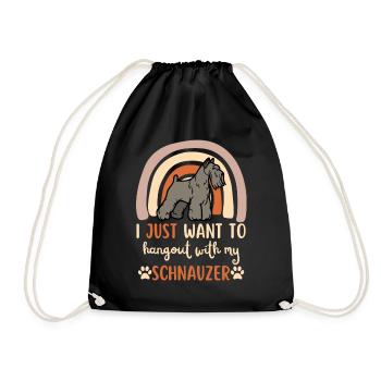 Doux Schnauzer Dog Lover Kawaii - Sac de sport léger - noir - Devant