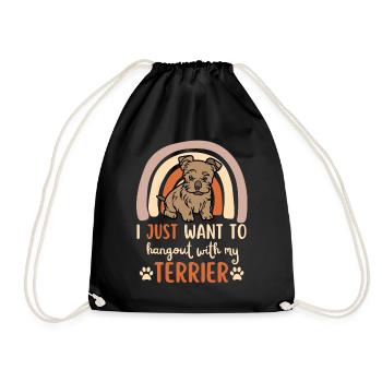 Süßer Silky Terrier Welpe Liebhaber Kawaii - Turnbeutel - Schwarz - Vorne