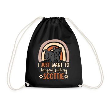 Süßer Scottish Terrier Welpe Liebhaber Kawaii - Turnbeutel - Schwarz - Vorne