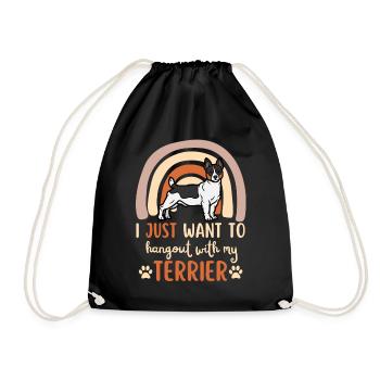 Süßer Teddy Roosevelt Terrier Welpe Kawaii - Turnbeutel - Schwarz - Vorne