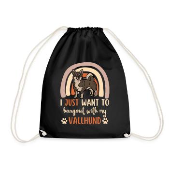 Doux suédois Vallhund Lover Kawaii - Sac de sport léger - noir - Devant