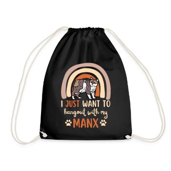 Chat Manx mignon - Sac de sport léger - noir - Devant