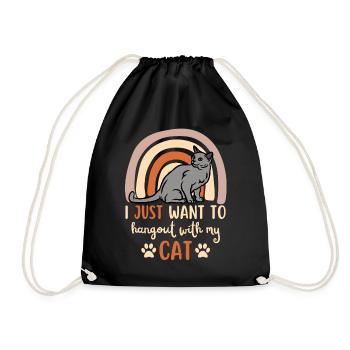 Mignon chat bleu russe - Sac de sport léger - noir - Devant