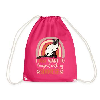 Süße Siam Katze - Turnbeutel - Fuchsia - Vorne