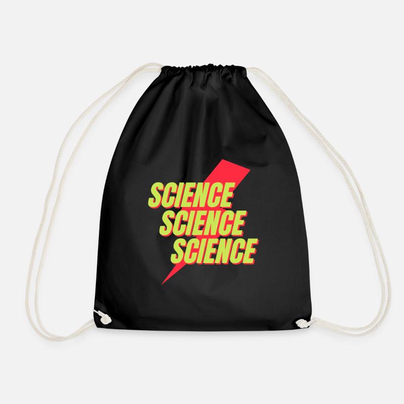 Neon Science Bolt Design - Drawstring Bag - black
