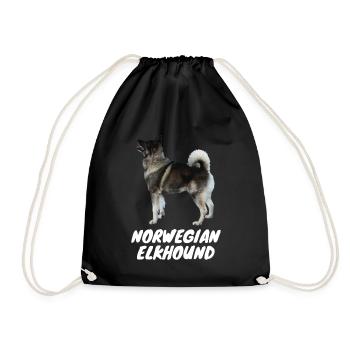 Gray Norwegian DeerHound - Drawstring Bag - black - Front