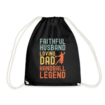 Ehemann Vater Handball Legende Retro Vintage - Turnbeutel - Schwarz - Vorne