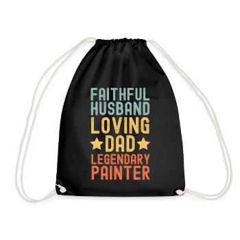 Ehemann Vater Legendärer Lackierer Maler retro - Turnbeutel - Schwarz - Vorne