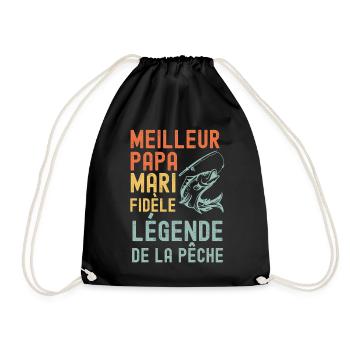 Papa Mari Légendaire Pêcheur Ange Légende - Sac de sport léger - noir - Devant