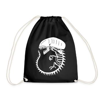 Squelette de monstre extraterrestre blanc - Sac de sport léger - noir - Devant