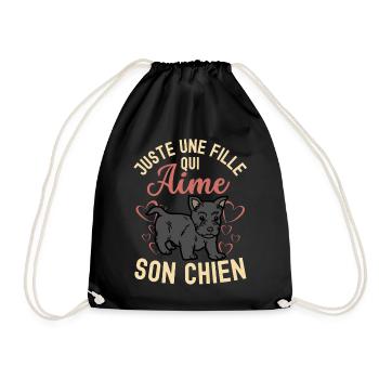 Amant de chiot terrier écossais mignon kawaii - Sac de sport léger - noir - Devant