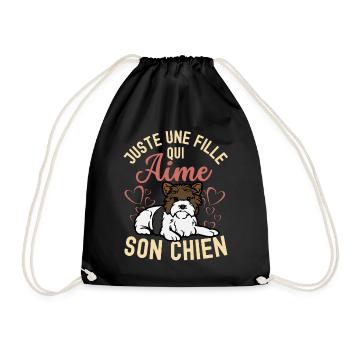 Mignon Biewer Terrier Chiot Kawaii - Sac de sport léger - noir - Devant