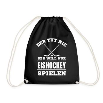 Eishockey Hockey Hockeyspieler Eishockey - Turnbeutel - Schwarz - Vorne