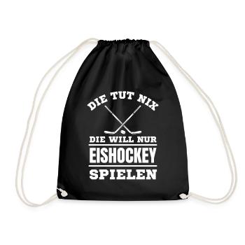 Hockey Hockeyspieler Frauen Eishockey - Turnbeutel - Schwarz - Vorne