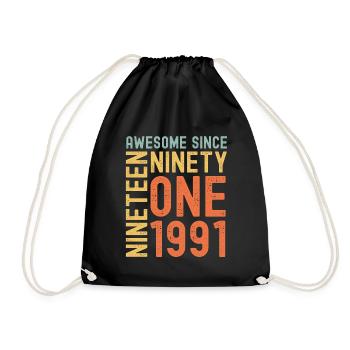 Génial depuis 1991 Année du cadeau d’anniversaire - Sac de sport léger - noir - Devant
