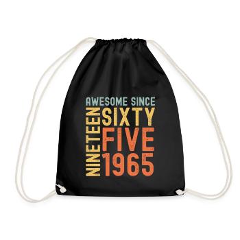 Awesome since 1965 Geburtstag Geschenk Jahreszahl - Turnbeutel - Schwarz - Vorne