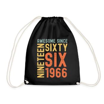 Awesome since 1966 Birthday Gift Year - Drawstring Bag - black - Front