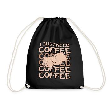 Bulldog Coffee Cafe kawaii - Sac de sport léger - noir - Devant