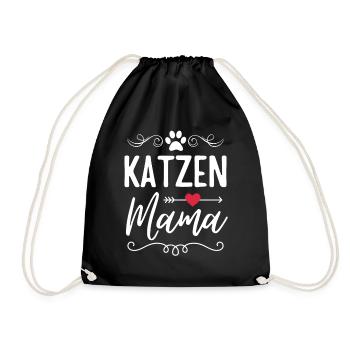 Katzen Mama Katze Mutter - Turnbeutel - Schwarz - Vorne