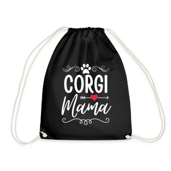 Welsh Corgi Mama Hund Liebhaber - Turnbeutel - Schwarz - Vorne