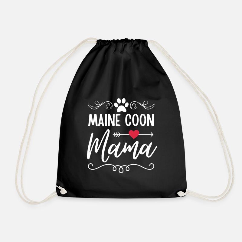 Maine Coon Katze Mama Maine Coon Mom - Turnbeutel - Schwarz