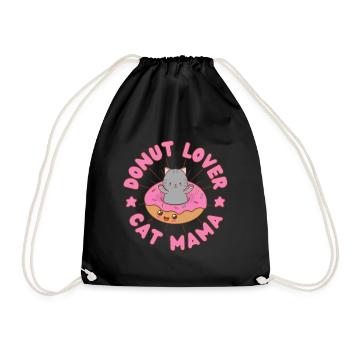Donut Lover Cat Mama Donut Cat kawaii - Sac de sport léger - noir - Devant