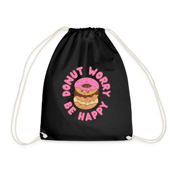 Donut Worry be happy Donut kawaii - Sac de sport léger - noir - Devant
