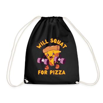 Pizza Musculation Squat Fitness Pizza kawaii - Sac de sport léger - noir - Devant