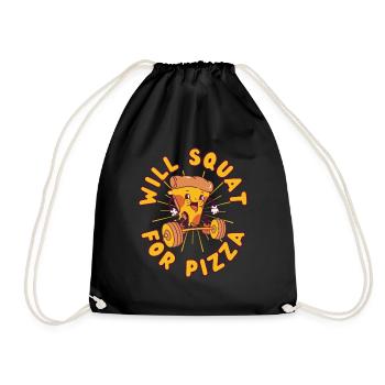 Pizza Musculation Squat Fitness Pizza kawaii - Sac de sport léger - noir - Devant