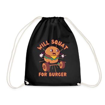 Burger Poids Squat Fitness Burger kawaii - Sac de sport léger - noir - Devant