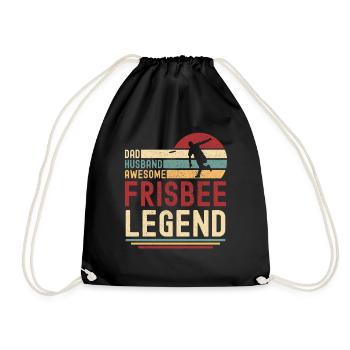 Papa Husband Frisbee Legend retro vintage - Drawstring Bag - black - Front