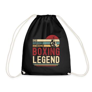 Papa Ehemann Boxen Legende retro vintage - Turnbeutel - Schwarz - Vorne