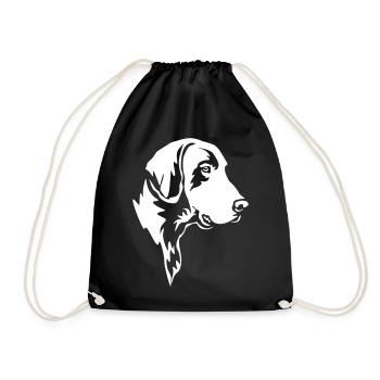 German Shorthair Head "Black Edition" - Drawstring Bag - black - Front