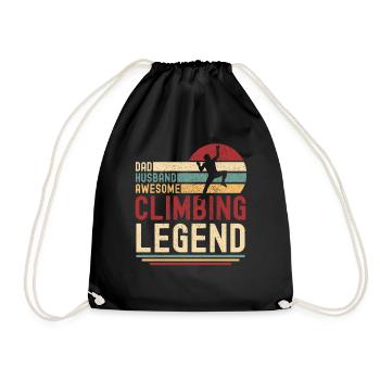 Papa Husband Climbing Legend vintage rétro - Sac de sport léger - noir - Devant