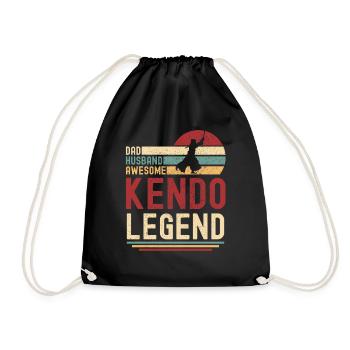 Papa Husband Kendo Legend vintage retro - Drawstring Bag - black - Front