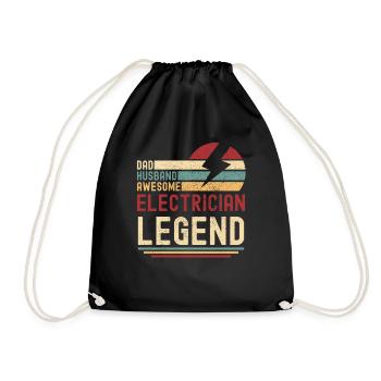 Mari Père Électricien Légende Rétro Vintage - Sac de sport léger - noir - Devant